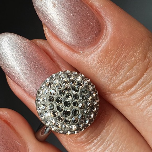 💜Signed Swarovski Pave Ring - Picture 1 of 4
